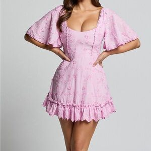 Fancy a Spritz Mini Dress - Square Neck Dress in Lilac